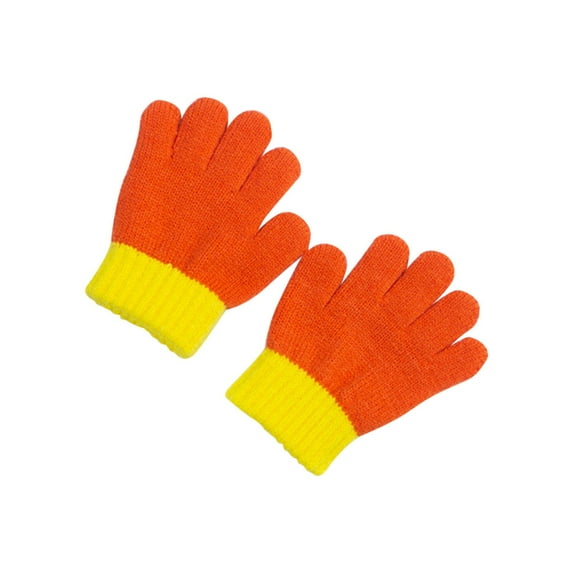 MeetoTime Kids Winter Gloves Knitted Color-blocked Warm Outdoor Cold Protection Gloves for Boys Girls 3-5 Years