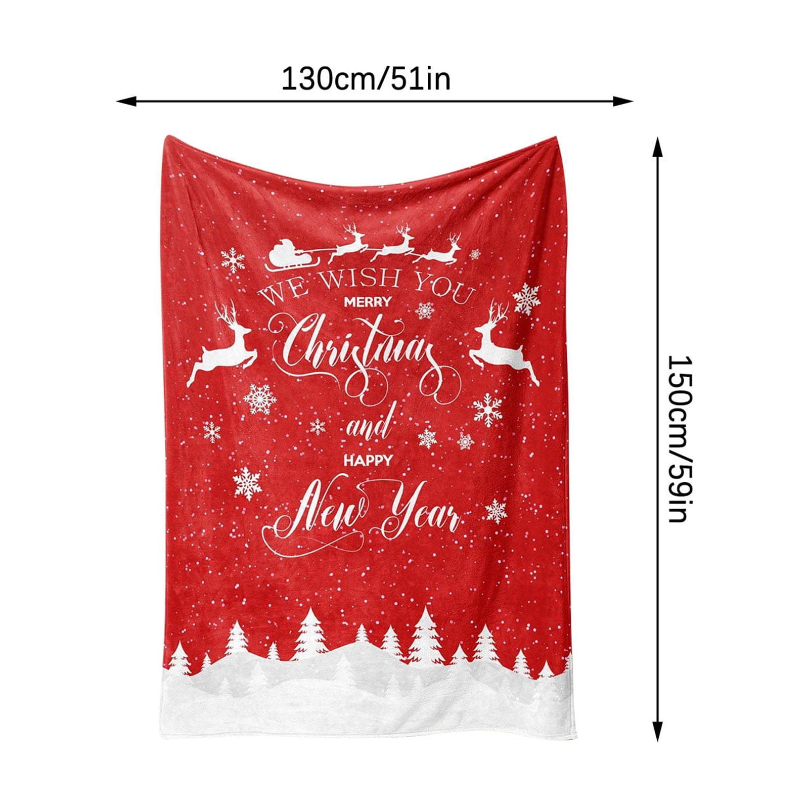 MeetoTime Merry Christmas Flannel Printed Blanket Fleece Blanket Plush