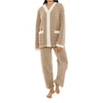 thumbnail image 1 of MeetoTime Pajamas for Women Set Solid Color Fall Winter Thick Velvet Warm Top and Pants Two-piece Set, 1 of 4
