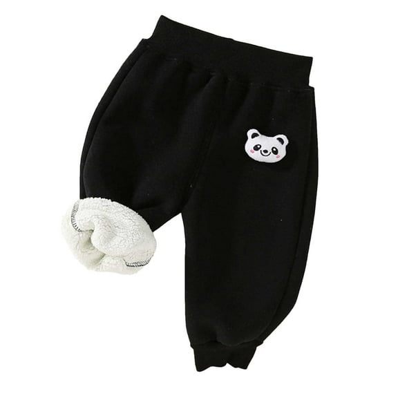 MeetoTime Toddler Baby Clothes Solid Color Elastic Waist Leggings Girls Fall Winter Thick Warm Fleece Skinny Pants 12 Months-4 Years