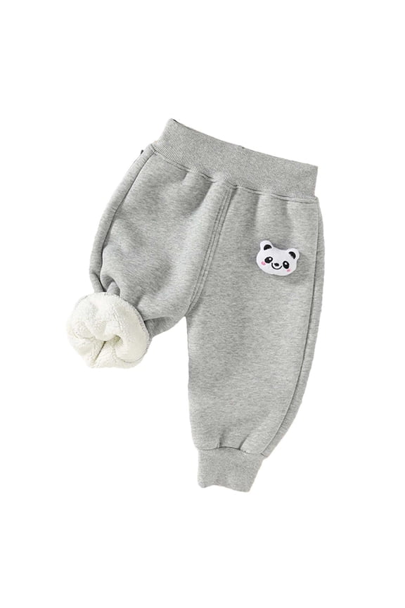 Toddler Baby Clothes Solid Color Elastic Waist Leggings Girls Fall Winter Thick Warm Fleece Skinny Pants 12 Months-4 Years
