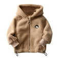 thumbnail image 1 of MeetoTime Toddler Baby Thickening Hoodie Fleece Jacket Solid Color Fall Winter Keep Warm Zipper Coat for Boys Girls, 1 of 3