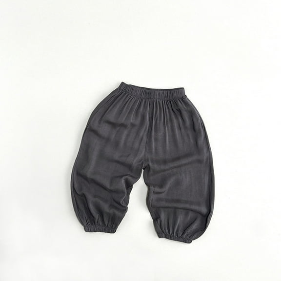 MeetoTime Toddler Boys Girls Long Pants Baby Mid High Waisted Solid Color Jogger Pants Suitable for 1-6 Years