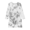 thumbnail image 1 of MeetoTime Toddler Girls Clothes 4-14 Years Stretchy Solid Color Round Neck Tie-dye Printed Long Sleeve Dresses for Girl, 1 of 4