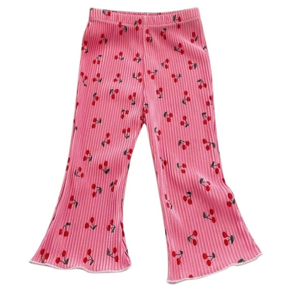 MeetoTime Toddler Girls Flared Pants 1-7 Years Polka Dot Printed Elastic Waist Summer Thin Long Pants Baby Clothes