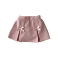 thumbnail image 1 of MeetoTime Toddler Girls Summer Short Skirt Baby Solid Color Bow Pleated Half Skirt with Inner Lining Suitable for 3 Months-3 Years, 1 of 5