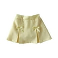 thumbnail image 1 of MeetoTime Toddler Girls Summer Short Skirt Baby Solid Color Bow Pleated Half Skirt with Inner Lining Suitable for 3 Months-3 Years, 1 of 5