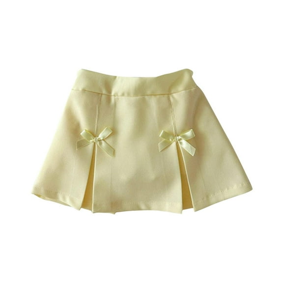 MeetoTime Toddler Girls Summer Short Skirt Baby Solid Color Bow Pleated Half Skirt with Inner Lining Suitable for 3 Months-3 Years