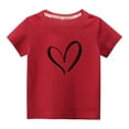 thumbnail image 1 of MeetoTime Toddler Kids Boys Girls Cotton T-shirt Cute Round Neck Valentine's Day Printed Tee Short Sleeve Tops, 1 of 4