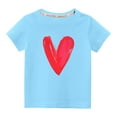 thumbnail image 1 of MeetoTime Valentine's Day Heart Printed Kids Short Sleeve Tops Casual Loose Cotton T-Shirt for Boys Girls Summer Clothes, 1 of 6