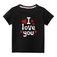 thumbnail image 1 of MeetoTime Valentine's Day Kids Short Sleeve T-shirt Summer Cute Round Neck Cotton Tops for Boys Girls, 1 of 6