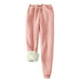 thumbnail image 1 of MeetoTime Winter Fleece Lined Sweatpants for Women Wide Leg Elastic High Waisted Pants Soft Warm Cinch Bottom Jogger Pants, 1 of 5