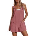 thumbnail image 1 of MeetoTime Womens Suspender Short Rompers Large Size Adjustable Tie Back Strap Overalls Summer Loose Casual Rompers, 1 of 7