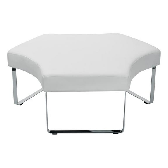 Meetup Lounge Module with Chrome Legs in White Dillon Fabric