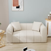 Meeyar Cloud Loveseat Sofa with 2 Cushions, 65" Boneless Bubble Couch 2 Seater for Living Room, Beige