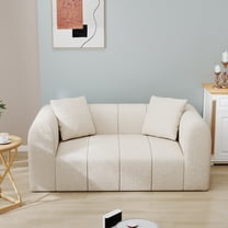 Meeyar Loveseat Sofa with 2 Cushions, 65" Modern Bubble Couch 2 Seater for Living Room, Beige