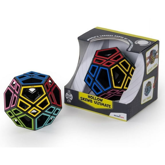 Meffert's Hollow Skewb Ultimate - The Original Transparent 12-Faced Brainteaser Puzzle from Recent Toys - Travel-Friendly Fun for Ages 9-Adult