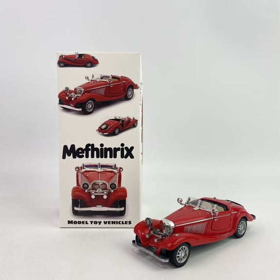 Mefhinrix Model toy vehicles,1:28 Scale Pullback Diecast Metal Antique Classic Model Cars Collectible Toy Gifts (Red,Length 6.5in/16.8cm)