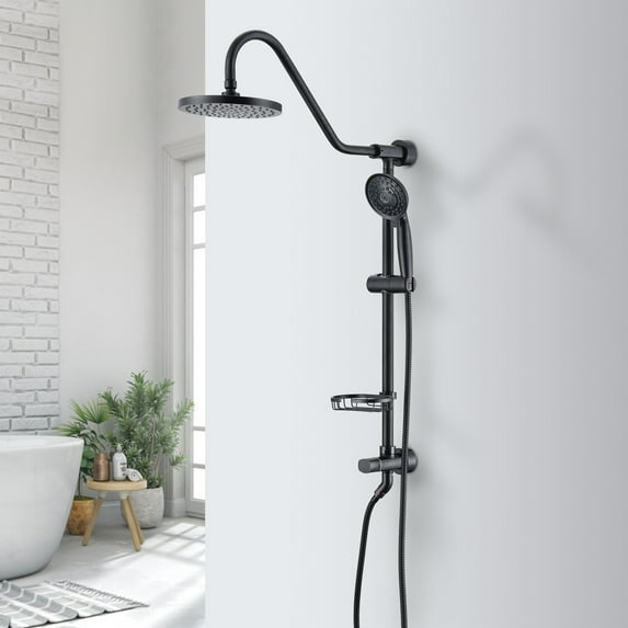 Mefine Shower Faucets Sets Complete Shower System 8 Inches Rain Shower Head with Handheld Shower Valve and Trim Kit Pressure Balance Oil-Rubbed Bronze