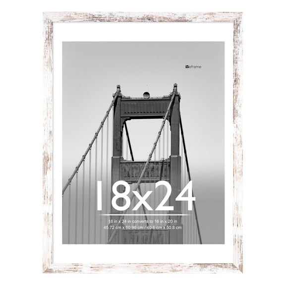Meframe 18x24 Wooden Picture Frame, Matted to 16x20 Wall Poster Frame ...