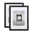 thumbnail image 1 of Meframe 2PACK 12x16 Wooden Picture Frame, Matted to 8.5x11 Wall Photo Frame, Black, 1 of 6