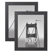 Meframe 2PACK 8x10 Wooden Picture Frame for Wall and Tabletop Display 8x10 Photo, Black