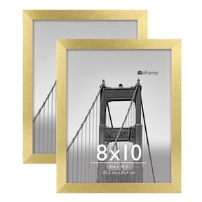 Meframe 2PACK 8x10 Wooden Picture Frame for Wall and Tabletop Display 8x10 Photo, Gold