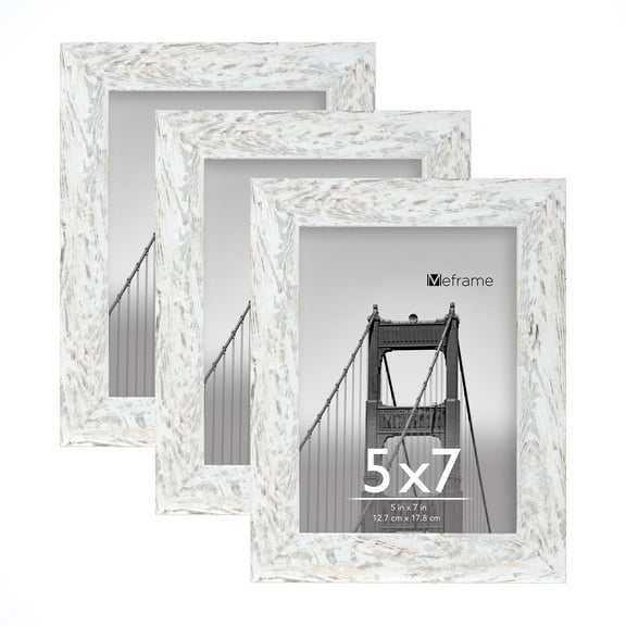 Meframe 3 PACK 5x7 Tabletop Picture Frame, Hanging or Tabletop Display 5x7 Photo, Grey