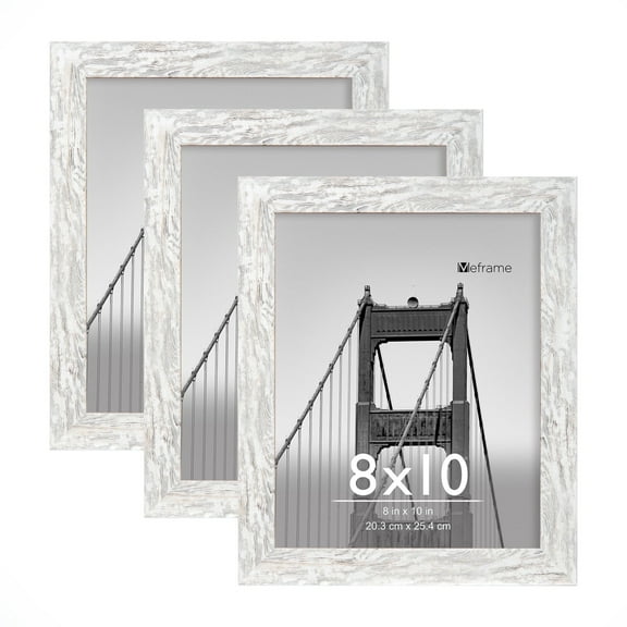 Meframe 3 PACK 8x10 Tabletop Picture Frame, Hanging or Tabletop Display 8x10 Photo, Grey
