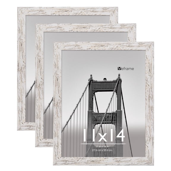 Meframe 3Pack 11x14 Wall Picture Frame, Hanging Display 11x14 Photo, Gray