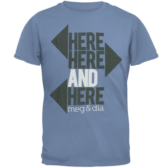 Meg & Dia Men's Silver Directional Soft Short Sleeve T Shirt