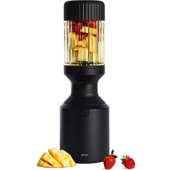 Mega 1200 | Premium Countertop Blender | Smoothies, Shakes, Sauces, Dips, Soups | Blends Ice and Frozen Fruit | Includes Extra Lids and Straw System | 1200W | (Carbon Black, 120V)
