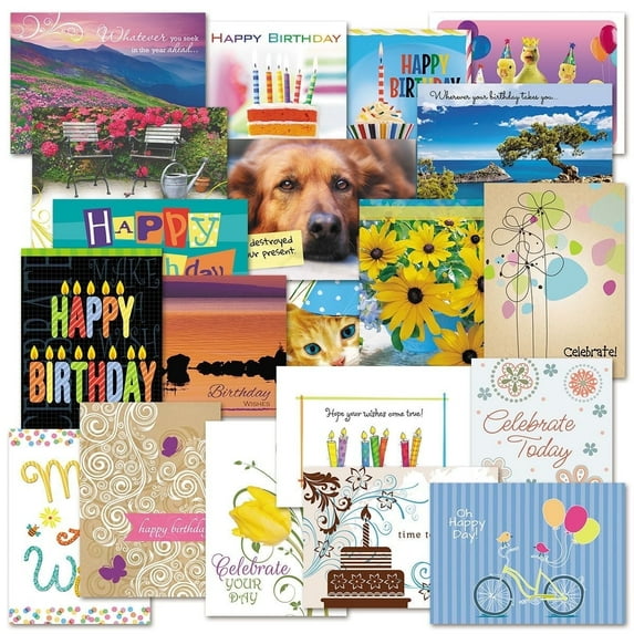 Current Mega III Birthday Greeting Cards Value Pack, Set of 40, 5 x 7 Inches