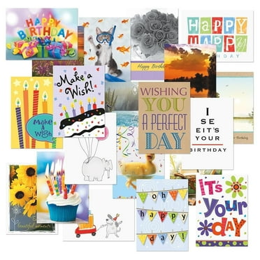 Current Mega Birthday Greeting Cards Value Pack - Set of 40, Large 5" x 7"