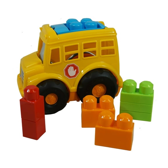 Mega Bloks First Builders Lil School Bus - 7 Piece Set - For Ages 1-5
