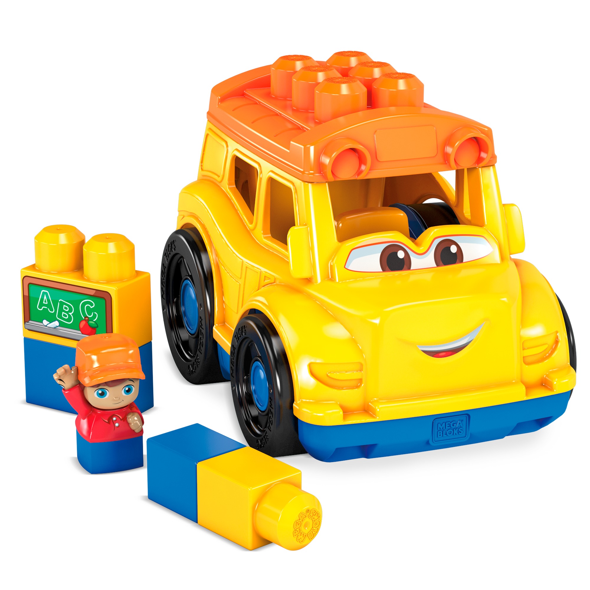 Mega Bloks First Builders Sonny School Bus with Big Building Blocks, Building Toys for Toddlers (6 Pieces) - image 1 of 8