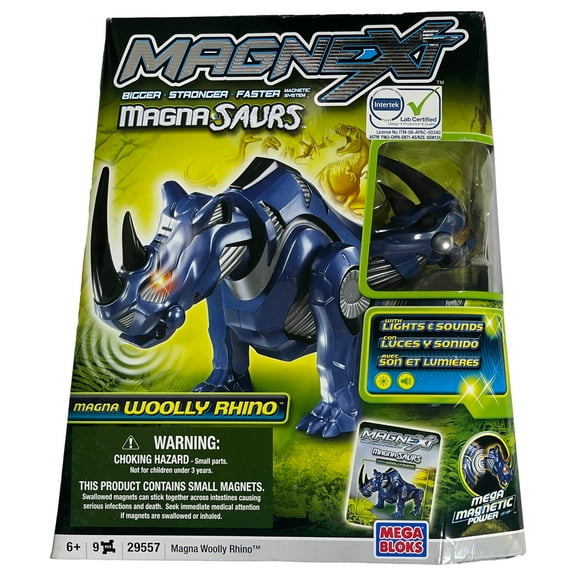 Mega Bloks Magnext Magna-saurs Woolly Rhino Building Set