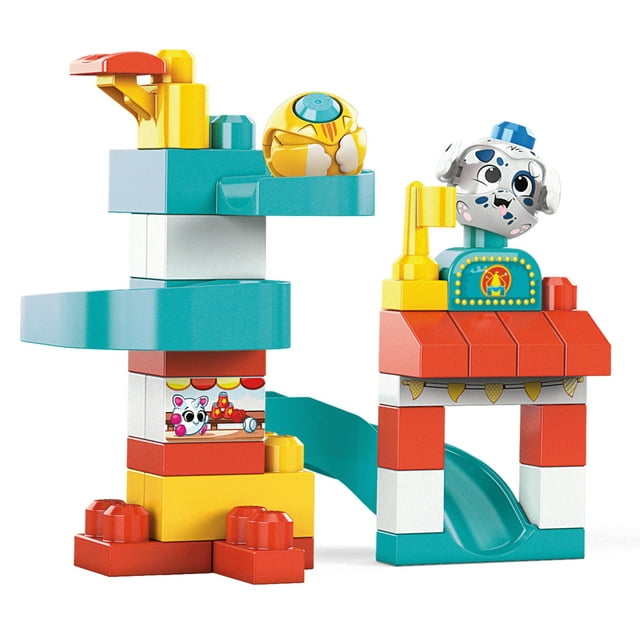 Mega Bloks Peek A Blocks Amusement Park with Big Building Blocks, Building Toys for Toddlers (35 Pieces)