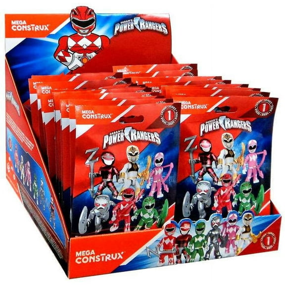 Mega Bloks Power Rangers Mega Construx Micro Action Figures Series 1 Mystery Box (24 Packs Per Box)