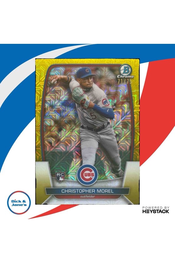 Christopher Morel Chicago Cubs Bowman Mega Box Base Yellow Mojo Refractor Trading Card #34