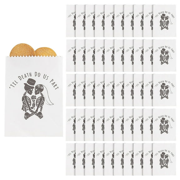 Mega Bulk 150 Pieces Til Death Do Us Part Halloween Wedding Treat Bags
