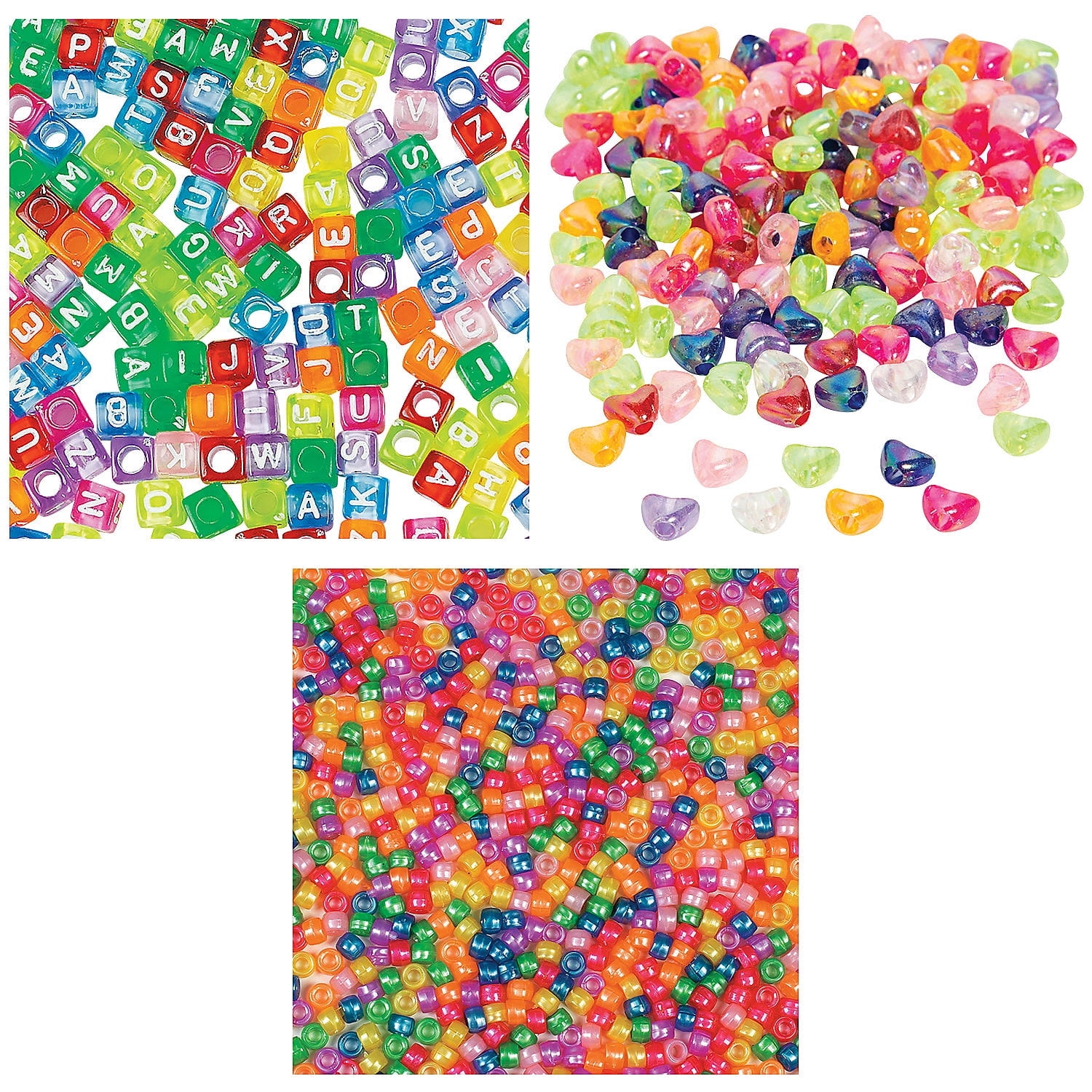 Mega Bulk 3120 Piece Bright Colorful Plastic Bead Assortment Kit