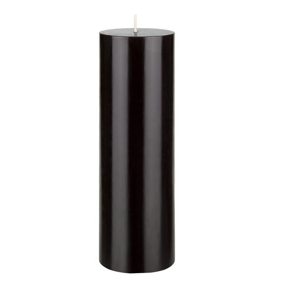 Mega Candles 1 pc Unscented Black Round Pillar Candle, Hand Poured Premium Wax Candles 3 Inch x 9 Inch, Home Décor, Wedding Receptions, Baby Showers, Birthdays, Celebrations, Party Favors & More