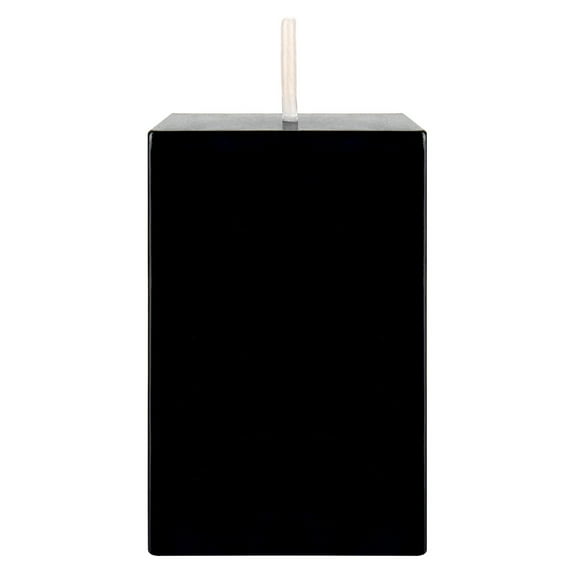 Mega Candles 1 pc Unscented Black Square Pillar Candle, Hand Poured Premium Wax Candles 2 Inch x 3 Inch, Home Décor, Wedding Receptions, Baby Showers, Birthdays, Celebrations, Party Favors & More