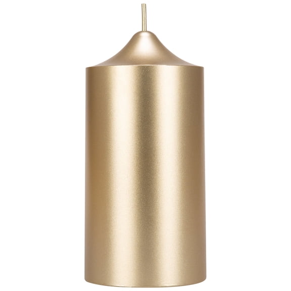 Mega Candles 1 pc Unscented Gold Dome Top Round Pillar Candle, Hand Poured Premium Wax Candles 3 Inch x 6 Inch, Home Décor, Wedding Receptions, Baby Showers, Birthdays, Celebrations, Party & More