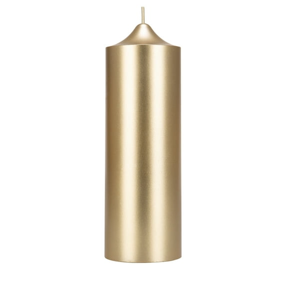 Mega Candles 1 pc Unscented Gold Dome Top Round Pillar Candle, Hand Poured Premium Wax Candles 3 Inch x 9 Inch, Home Décor, Wedding Receptions, Baby Showers, Birthdays, Celebrations, Party & More