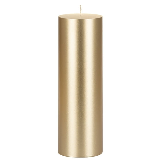 Mega Candles 1 pc Unscented Gold Round Pillar Candle, Hand Poured Premium Wax Candles 3 Inch x 9 Inch, Home Décor, Wedding Receptions, Baby Showers, Birthdays, Celebrations, Party Favors & More