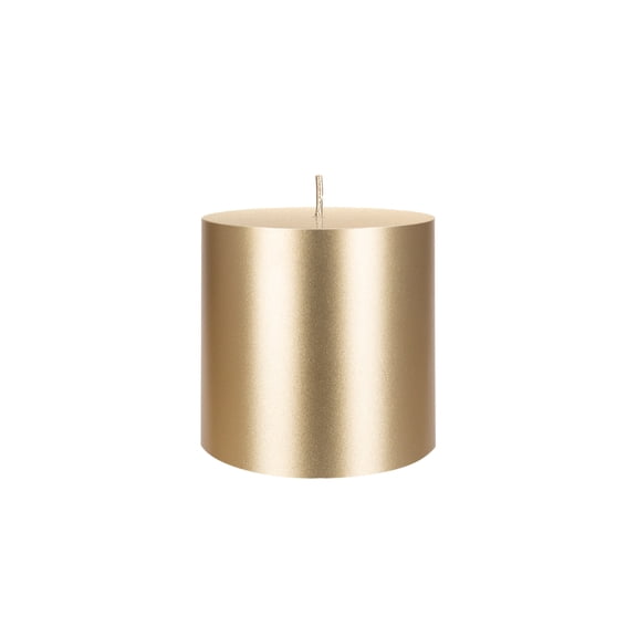 Mega Candles 1 pc Unscented Gold Round Pillar Candle, Hand Poured Premium Wax Candles 3 Inch x 3 Inch, Home Décor, Wedding Receptions, Baby Showers, Birthdays, Celebrations, Party Favors & More