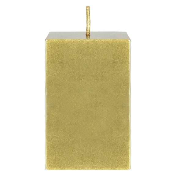 Mega Candles 1 pc Unscented Gold Square Pillar Candle, Hand Poured Premium Wax Candles 2 Inch x 3 Inch, Home Décor, Wedding Receptions, Baby Showers, Birthdays, Celebrations, Party Favors & More