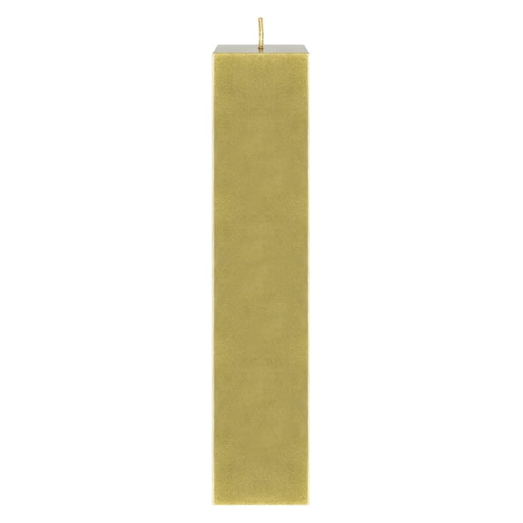 Mega Candles 1 pc Unscented Gold Square Pillar Candle, Hand Poured Premium Wax Candles 2 Inch x 9 Inch, Home Décor, Wedding Receptions, Baby Showers, Birthdays, Celebrations, Party Favors & More